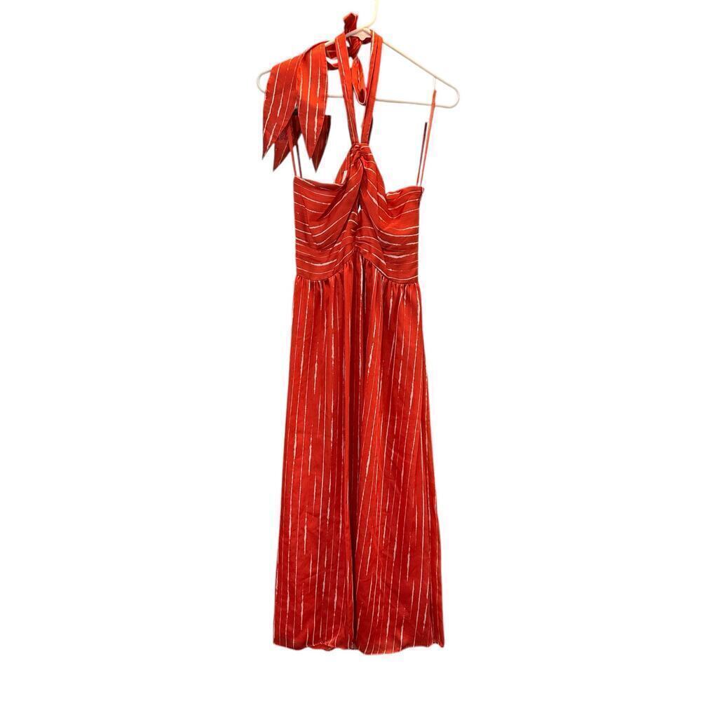 Sachin & Babi Reid Halterneck Midi Dress – Striped Georgette – Size 6 NWT - Picture 7 of 9